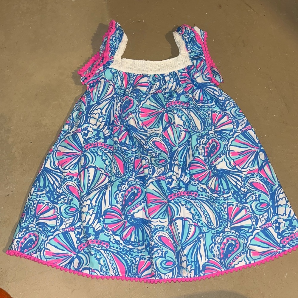 Lilly pulitzer for target blue pink dressy dress 3t beach shell